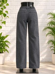 Stylish Grey Wide Leg Jeans