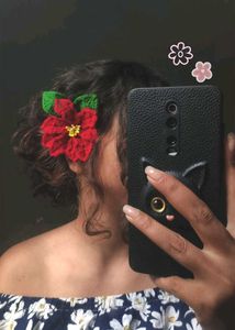 Crochet Flower Hair Clip
