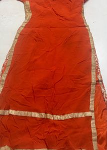 Exquisite Orange Embroidered Kurta Set
