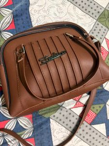 Stylish Brown Faux Leather Handbag