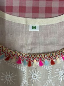Boho Embroidered Kurta Top