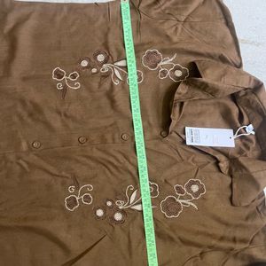 Embroidered Brown Co-ord Set
