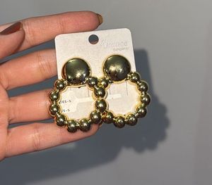 Gold Beaded Hoop Earrings