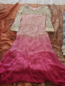 Beautiful Ombre Pink Ethnic kurti