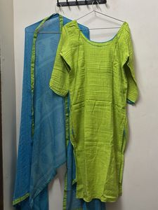 Lime Green Kurta  with Dupatta