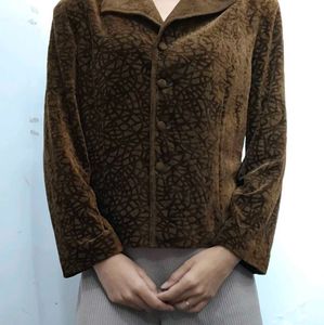 Brown Patterned Jacket