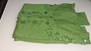 Green Embellished Cardigan