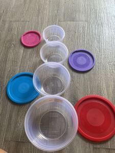 Set of Clear Plastic Food Storage Containers