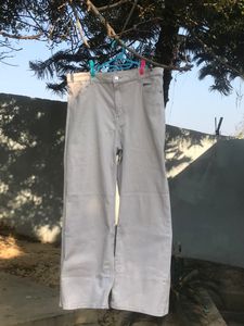 h&amp;m wide twill trousers