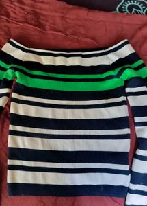 Striped Off-Shoulder top