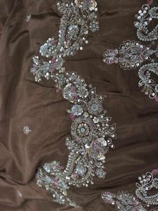 Elegant Brown Embroidered Kurta Set with Sharara