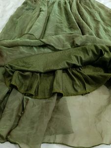 Olive Green midi Skirt
