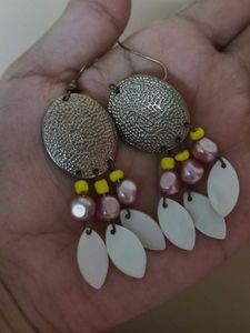 Blue Floral Danglers Earrings