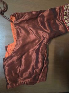 Elegant Orange and Brown Saree