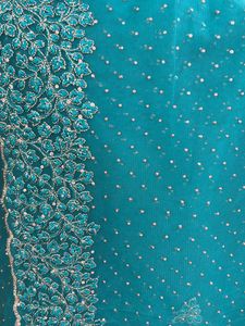 Teal Embellished Saree