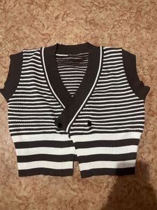 brown stylish stripe top