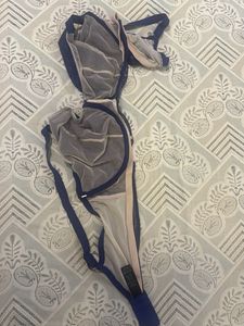 M&S Sheer Blue wired Bra