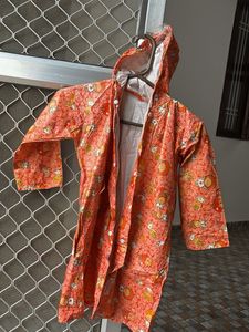 Cute Orange Cartoon Print Raincoat