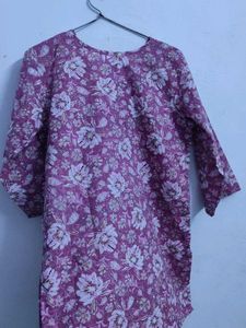 Sale! Mauve Color Jaipuri Printed Short Kurti