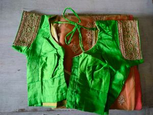 Beautiful Orange &amp; Green Saree