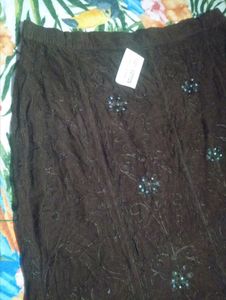 Embellished Brown Ethnic Skirt
