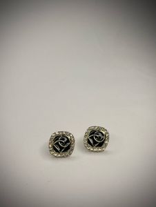 Elegant DO Black Rose Stud Earring
