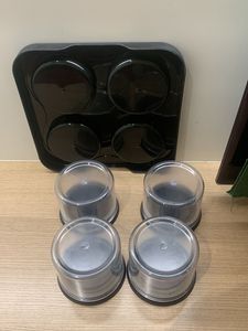 Set of 4 Black Stackable Containers
