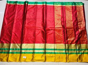 Vibrant Red and Yellow Saree