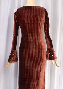 Korean Autumn Velvet Dress