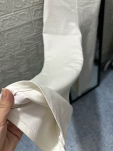 white Wide Leg Satin Pants