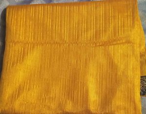 Elegant Yellow Saree with Embellished Border