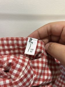 Red Gingham Knot Front Crop Top adjustable