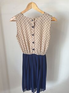 Chic Polka Dot &amp; Pleated Midi Dress