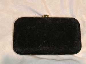 Elegant Black Velvet Beaded Clutch