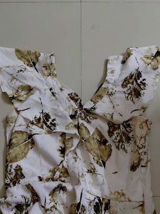 Boho Leaf Print Midi Dress