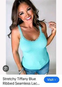 Blue Lace Trim Camisole