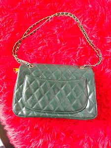 Quilted Green Shoulder Bag