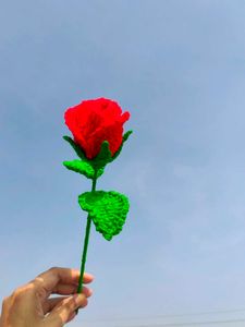 Crochet Red Rose