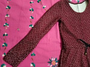 Patterned Fit &amp; Flare Top