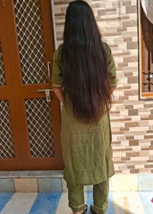 Olive Green Kurti Pant Set