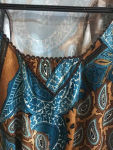 Paisley Print Ruffle Top