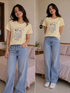 Pale Yellow “Besties” Graphic T-Shirt