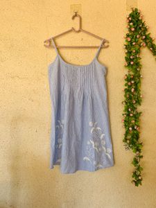 Light Blue Floral Mini Dress