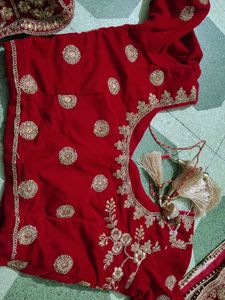 Exquisite Red Velvet Lehenga Choli