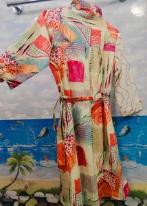 Unique Printed Shirt Dress with Belt