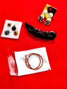 Jewelry Set - 2 Earrings, Hair Clip &amp; Nose Pins🆕