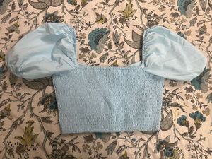 Chic Square Neck Puff Sleeve Crop Top
