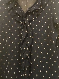 Navy Blue Polka Dot Top
