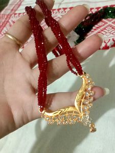 Red Beaded Mangalsutra with Pendant