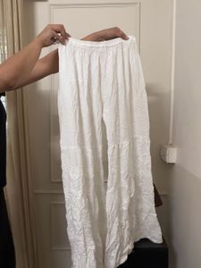 White Lucknowi Palazzo Pants